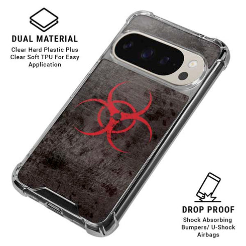 Biohazard Red Pixel 9/9 Pro Clear Case